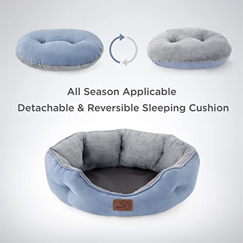 Small Dog Bed Washable (20"L x 19"W x 6"Th / Frost Blue)
