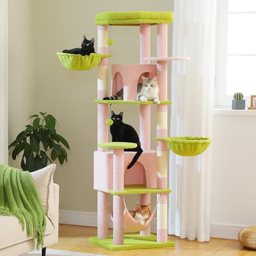 71.2" Tall Cat Tree (Pink / 71.2in)