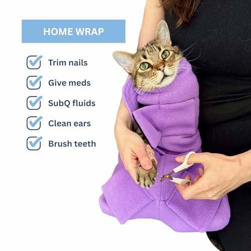 Calm & Cozy® Cat Swaddle Wrap for Anxiety & Handling (Medium / Turquoise)
