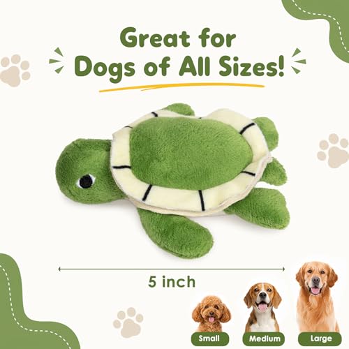 Squeaky Hide and Seek Dog Toys for Small and Medium (4 Turtles Refill)
