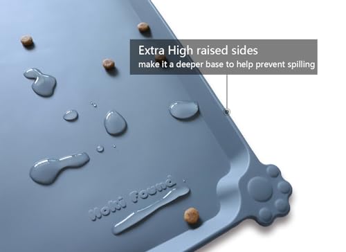 Large Silicone Pet Feeding Tray (24" x 16" / Gray)