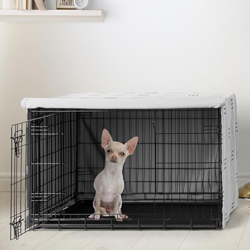 24in. Small Dog Crate Cover (White and Black Hatch / 24.0"L x 18.5"W x 20.0"H)
