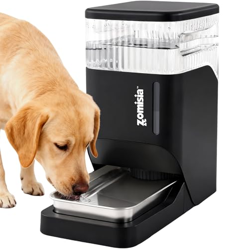 2.1 Gallon Gravity Dog Water Dispenser with Stainless Steel Bowl (Black / 8L)