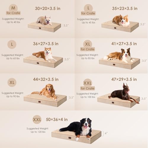 Orthopedic Dog Bed with Removable Washable Cover (30*20*3.5 inches / khaki)