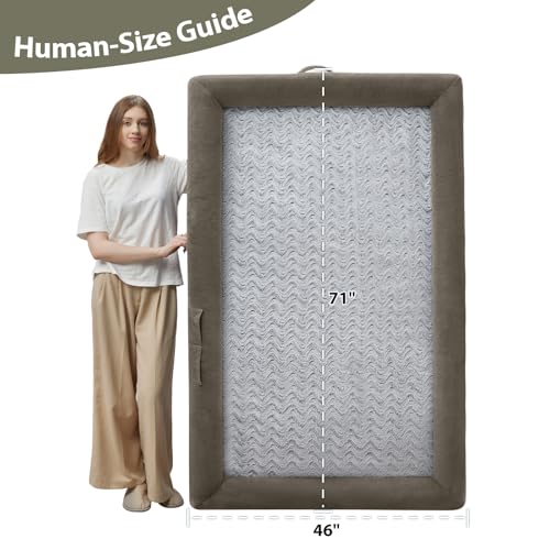 Human Dog Bed Orthopedic for Adult & Dogs Comfy Sleeping (Dark Green / Human (71x46x7.5in))