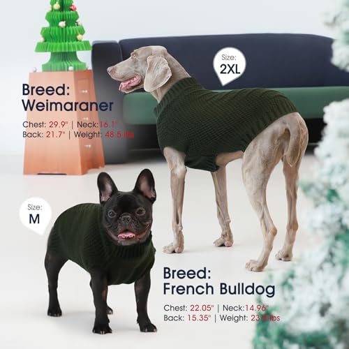 Extra Large Dog Sweater (XXX-Large(Chest:31.5 in) / Army-Green)