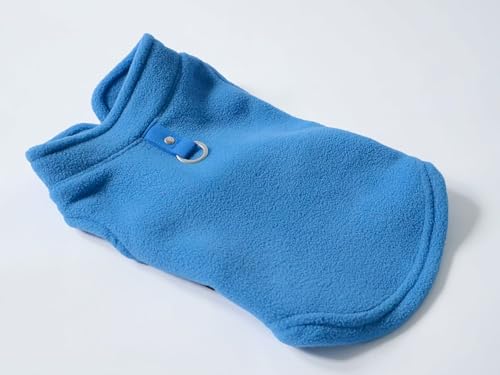 Dog Fleece Vest Sweater with Leash Ring (XXL (25-35lbs) / Blue)