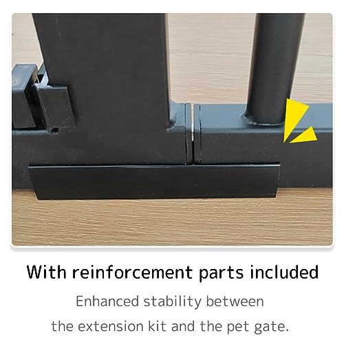 55.12" Extra Tall Pet Gate Extension Kit 12.6" Wide Black (55.12" H-black / 12.60" W, Extension)