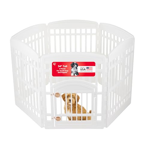 6 Panel Dog Playpen (6 Panel - 34" H / White)