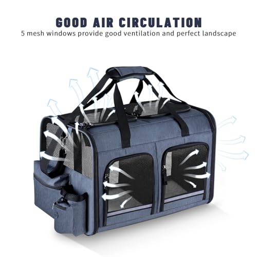 Cat Carrier for 2 Cats (Gray with 2 Pocket)