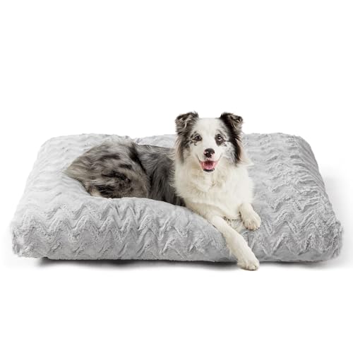 Washable Large Dog Bed for Crate (Grey / 36" x 27" x 3.5")