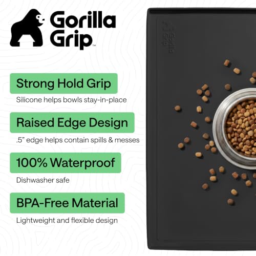 Waterproof Dog Food Mat (Black / 18" x 12")