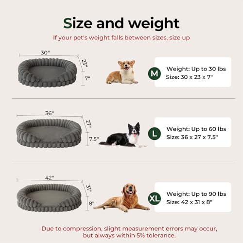 Calming Dog Bed for Large Sized Dogs (Gray / Large)