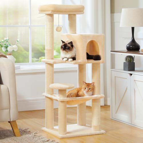 44.5" Cat Tree with Metal Hammock (Beige / 44.5in)