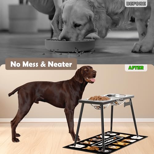 Metal Elevated Dog Bowls (Height-17inch / Black-XX)