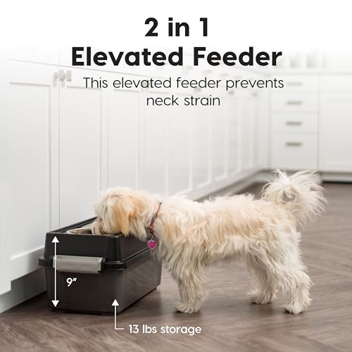 Elevated Dog Bowls 9" H (Medium - 9"H w/ 2 Bowls / Smoke)