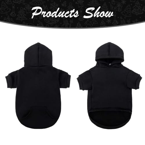 Dog Hoodie for Small Medium Dogs Cats (Black / X-Small)