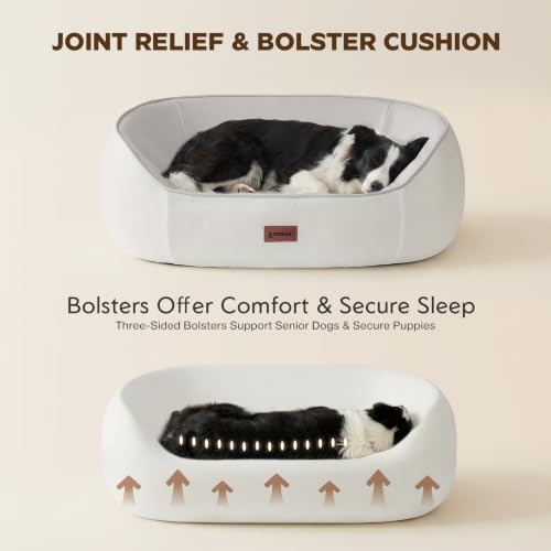 45D Orthopedic Memory Foam Dog Bed Sofa Set with 3 Washable Cover (Dark Grey+Light Grey+Beige)