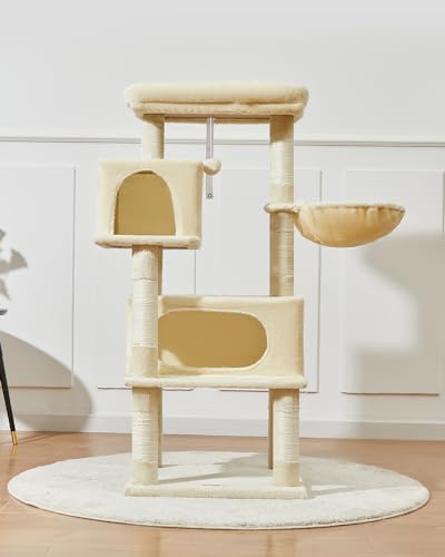 Cat Tree 49In Cat Tower for Indoor Cats Large Adult (Beige / 49.2 Inches)