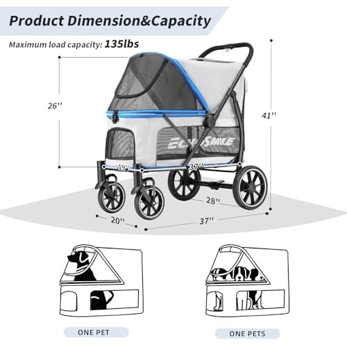 Dog Stroller for Large Dogs (Blue)
