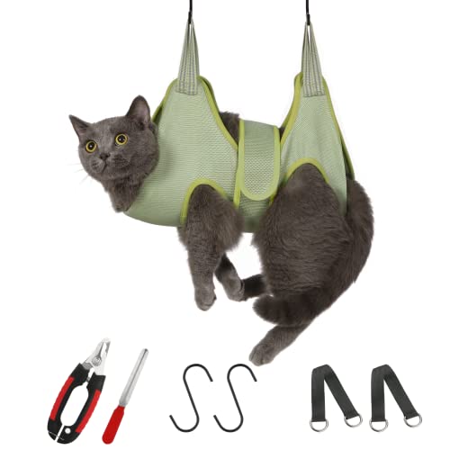 Cat Grooming Hammock Harness for Cats (XXS+ (Suitable for 5-8lbs))