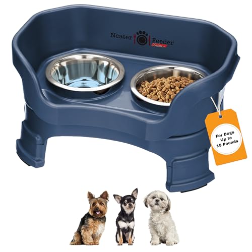Neater Feeder Deluxe Mess (Small + Standard Bowl / Dark Blue)