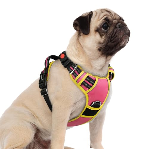 Dog Harness Small Sized (Pink & Yellow / Small)