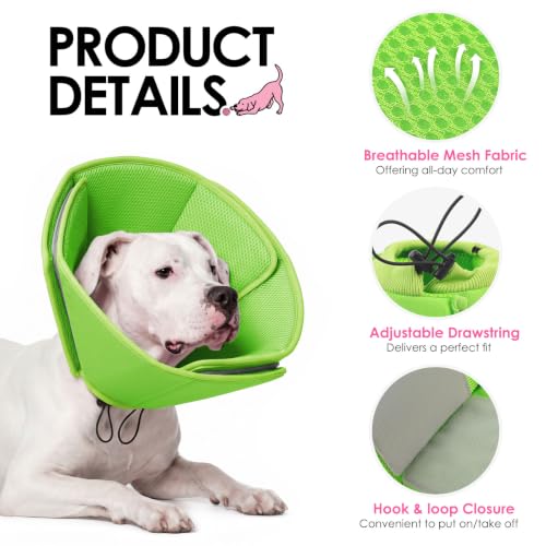 Dog Cones for Medium Dogs (Green / Medium)