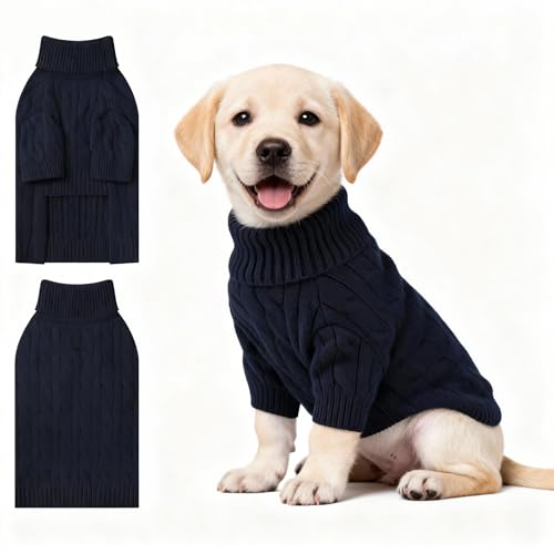 Small Dog Thermal Pullover Sweater (Navy(Order One Size Up) / X-Large)
