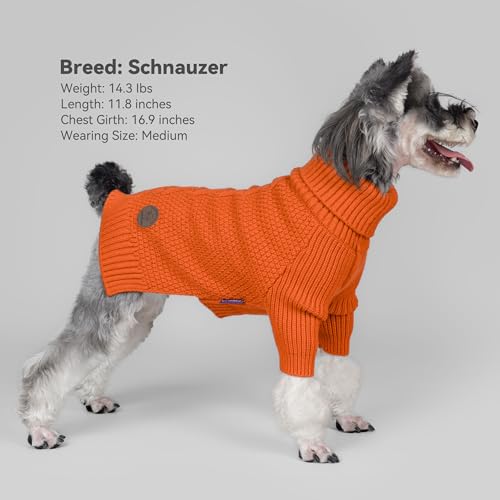 Dog Sweater Long Sleeve Knitted Turtleneck Pullover Warm Clothes (Orange / XXXX-Large)