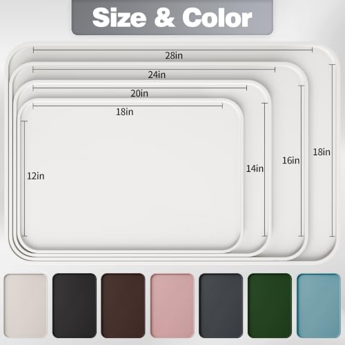 Silicone Dog Cat Food Mat Extra Thick Raised Edge (Sand White / 20"L x 14"W)