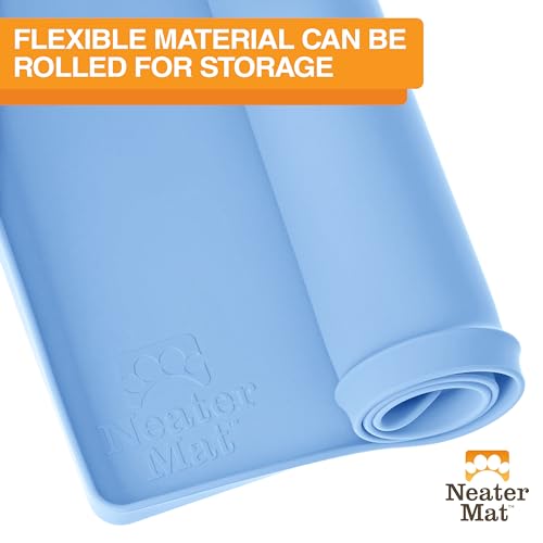 Neater Mat Pet Mats for Food and Water (24"L x 16"W / Light Blue)
