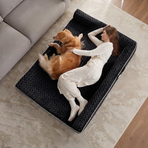 Orthopedic Washable Dog Bed (Black / 61.0"l x 43.0"w x 7.5"th)