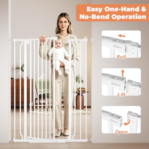 50" Extra Tall Baby Gate No Drilling (White / 29-40"Wide, 50"Tall)