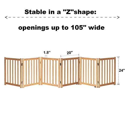Wooden Free Standing Dog Gate 120" W x 24" H (Natural / 120"W x 24"H)