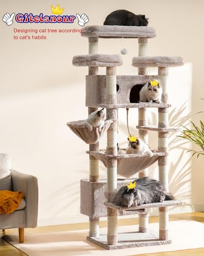 Cat Tree 74" Tower for Large Cats (74 inch / Muchroom)