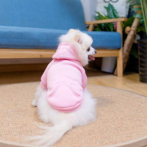 Dog Hoodie for Small Medium Dogs Cats (Pink / X-Small)