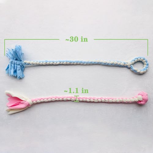 Braided Fleece Dog Tug Toy (Pink/Blue-Donut)