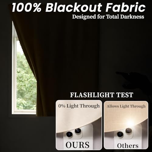 100% Blackout Stick Curtain Portable Black Out Curtains Adhesive Curtains for Bedroom Living Room No Drilling (Beige/ Thickened / 47"W x 59"L (Pack of 1))