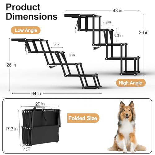 Extra Wide 20" Dog Stairs for Large Dogs (4-Steps Extra-Wide)