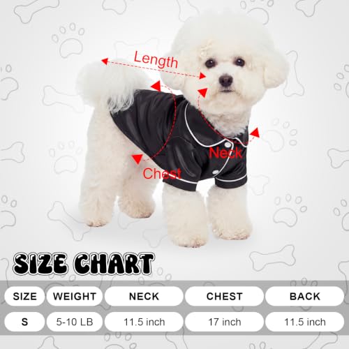 Dog Silk Pajamas Shirt Puppy Satin Pjs for Small Dog (S / Black)