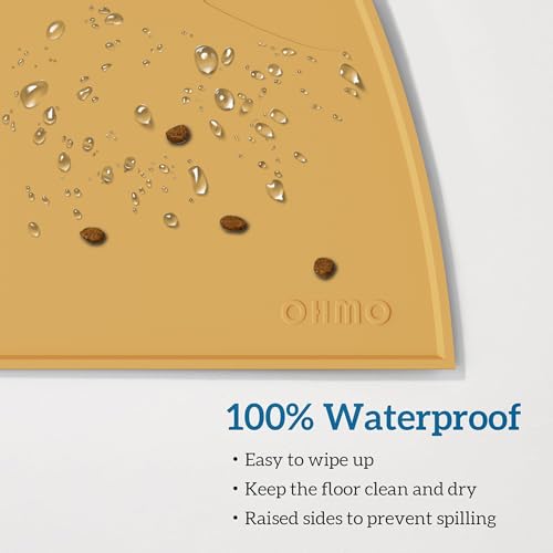 Cat Food Mat Silicone Pet Feeding Mat (18"L x 10"W / Honey)