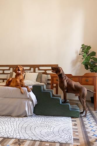 Dog Stairs Dog Ramp for Bed ((5 Step) Dark Green)