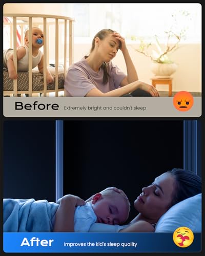 Blackout Curtains for Bedroom (Black / 59"W x 54"H)