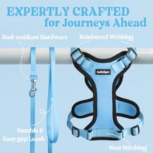 Cat Harness and Leash Set (S / Light Blue)