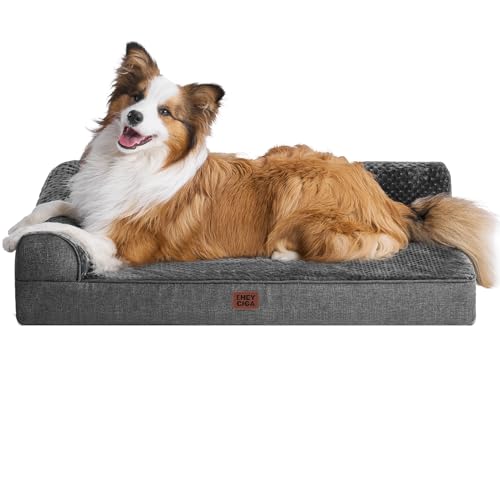 XL Dog Bed Memory Foam for Crate (Dark Grey / 41.0"L x 27.0"W x 6.5"Th)