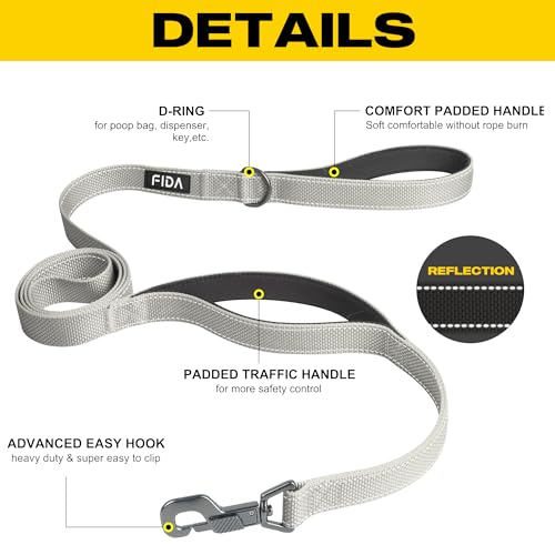 Heavy Duty Dog Leash for Medium Large Dogs (4 Feet (Pack of 1) / Grey)