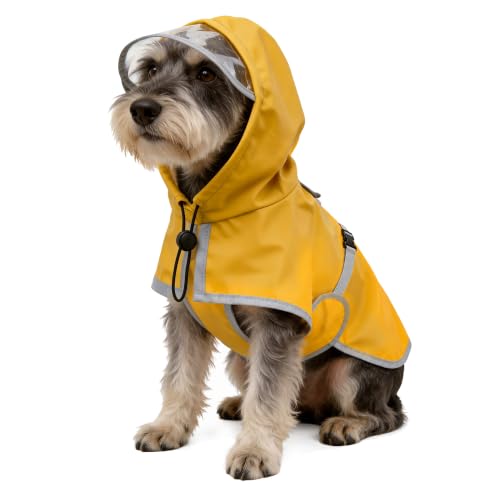 Dog Raincoat Waterproof Reflective Adjustable Hooded Windproof Jacket (M+)