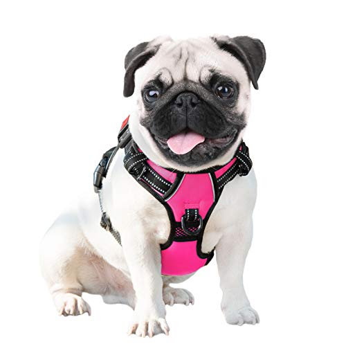 No Pull Dog Harnesses for Small Dogs Reflective Adjustable (Extra Small / Pink)