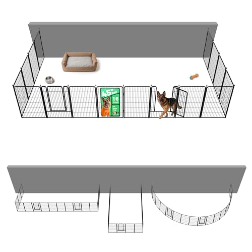 Rollick Dog Playpen with Fence (Black / 45"H)